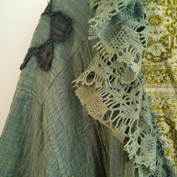 ππOli & Hali LAST ONE! FLOWER PATCHWORK LACE RUFFLE DUSTER NWT Sz L - Picture 12 of 15